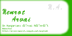 menrot arvai business card